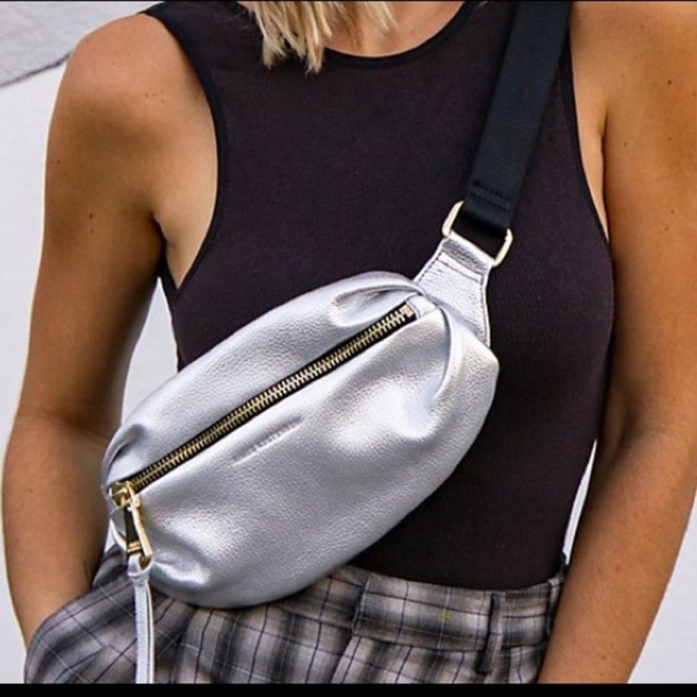 Aimee Kestenberg Bum Bag Fanny Pack Leather Gray